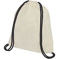 Oregon 100 g/m2 cotton drawstring backpack with coloured cords
