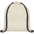 Oregon 100 g/m2 cotton drawstring backpack with coloured cords