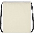 Oregon 100 g/m2 cotton drawstring backpack with coloured cords