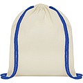 Oregon 100 g/m2 cotton drawstring backpack with coloured cords