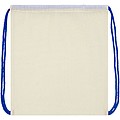 Oregon 100 g/m2 cotton drawstring backpack with coloured cords
