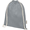 Oregon 140 g/m2 GRS recycled cotton drawstring bag, grey