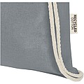 Oregon 140 g/m2 GRS recycled cotton drawstring bag, grey