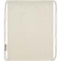Oregon 140 g/m2 GRS recycled cotton drawstring bag, natural