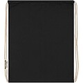 Oregon 140 g/m2 GRS recycled cotton drawstring bag, solid black