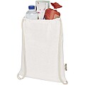 Oregon 140 g/m2 GRS recycled cotton drawstring bag, white