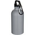 Oregon 400 ml matte RCS recycled single wall stainless steel water bottle with carabiner, grey