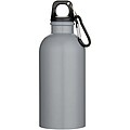 Oregon 400 ml matte RCS recycled single wall stainless steel water bottle with carabiner, grey