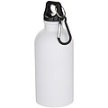 Oregon 400 ml matte RCS recycled single wall stainless steel water bottle with carabiner, white