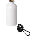Oregon 400 ml RCS certified single wall stainless steel water bottle with carabiner, white