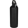 Oregon 750 ml matte RCS recycled single wall stainless steel water bottle with carabiner, solid black