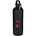 Oregon 750 ml matte RCS recycled single wall stainless steel water bottle with carabiner, solid black