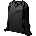 Oregon Blend 140 g/m2 GRS recycled drawstring bag 5L, solid black