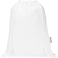 Oregon Blend 140 g/m2 GRS recycled drawstring bag 5L, white