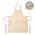 Organic cotton apron 240 gr/m2, beige
