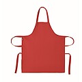 Organic cotton apron 240 gr/m2, red