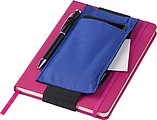 Oxford fabric (900D) notebook pouch with elastic to fit around the cover of a notebook.