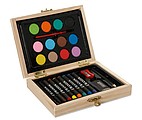 Painting set in wooden box, wood