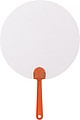 Paper hand fan with plastic handle. Diameter 17 cm.