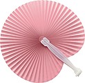 Paper hand held fan with plastic handlePink