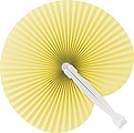Paper hand held fan with plastic handleYellow