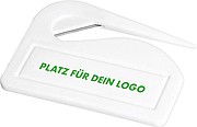 Paper knife with metal blade, white
