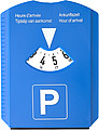 Parking disc, scraper, coinsCobalt blue