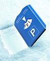 Parking disc, scraper, coinsCobalt blue