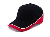 PASCAL two tone six panel cap, black/red