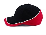 PASCAL two tone six panel cap, black/red