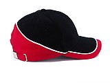 PASCAL two tone six panel cap, black/red