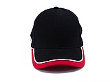 PASCAL two tone six panel cap, black/red