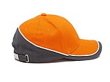 PASCAL two tone six panel cap, orange/grey