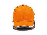 PASCAL two tone six panel cap, orange/grey