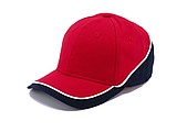 PASCAL two tone six panel cap, red/navy