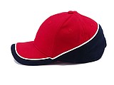 PASCAL two tone six panel cap, red/navy