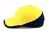PASCAL two tone six panel cap, yellow/navy