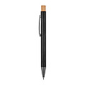 pen made from recycled aluminium with bamboo pusher, black