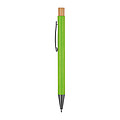 pen made from recycled aluminium with bamboo pusher, light green