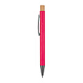 pen made from recycled aluminium with bamboo pusher, pink