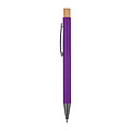 pen made from recycled aluminium with bamboo pusher, purple