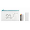 Pencil case with 4 crayons, baby blue