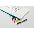 Pencil case with 4 crayons, baby blue