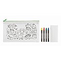 Pencil case with 4 crayons, lime