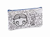 Pencil case with markers, royal blue