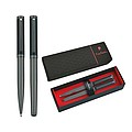 PIERRE CARDIN MARIGNY SET Set of ballpoint pen and roller, black