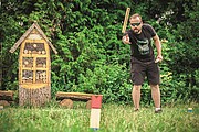 Pinewood outdoor throwing game