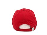 PLAIN linen cap with visor, red