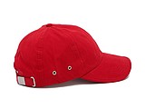 PLAIN linen cap with visor, red