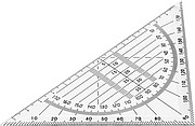 Plastic 45° set square